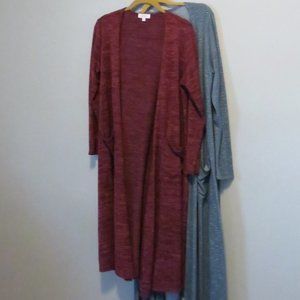 Lot of 2 LuLaRoe Sarah Duster Cardigans Sz M